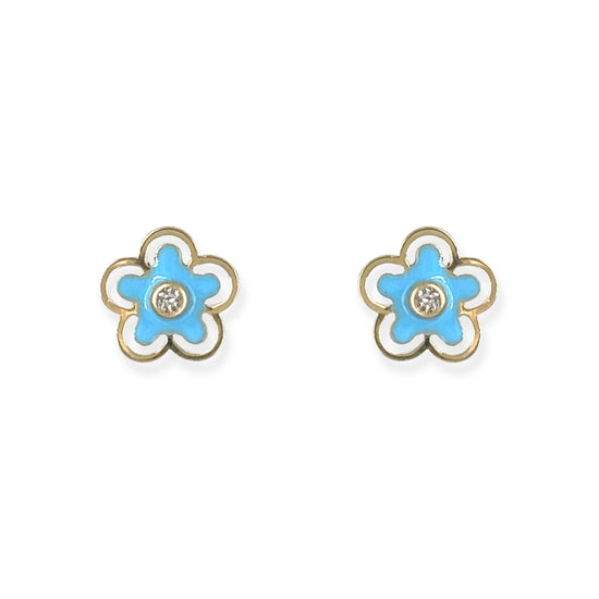 Flower shape Gold and Diamond Earring - Baby FitaihiFlower shape Gold and Diamond Earring