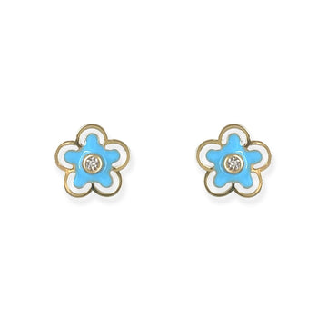 Flower shape Gold and Diamond Earring - Baby FitaihiFlower shape Gold and Diamond Earring