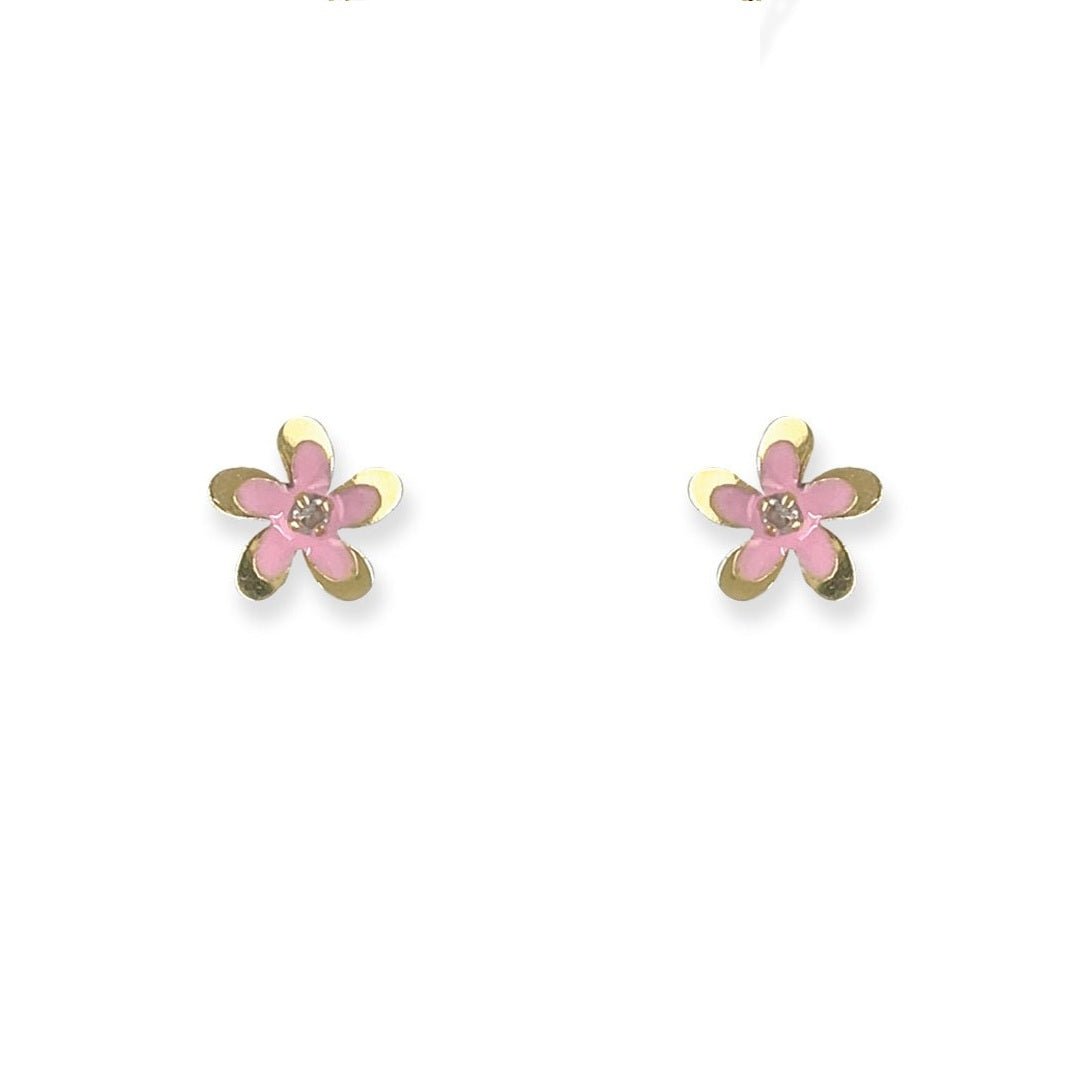 Flower Shape Gold and Diamond Earrings - Baby FitaihiFlower Shape Gold and Diamond Earrings