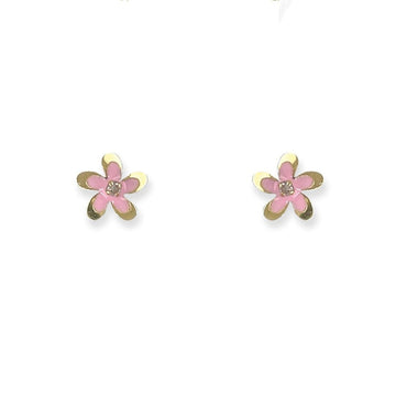 Flower Shape Gold and Diamond Earrings - Baby FitaihiFlower Shape Gold and Diamond Earrings