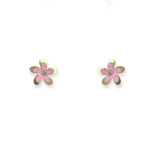Flower Shape Gold and Diamond Earrings - Baby FitaihiFlower Shape Gold and Diamond Earrings