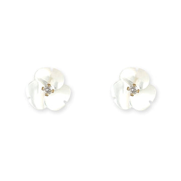 Flower shape Gold and Diamond Earrings - Baby FitaihiFlower shape Gold and Diamond Earrings