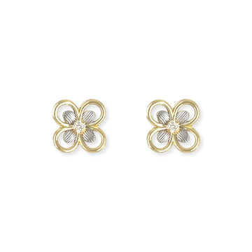 Flower Shape Gold & Diamond Earrings - Baby FitaihiFlower Shape Gold & Diamond Earrings