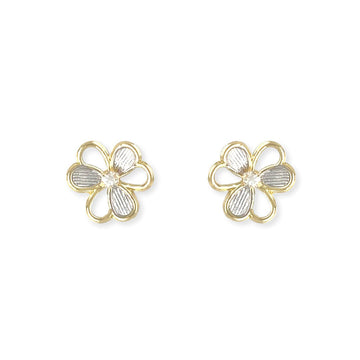 Flower Shape Gold & Diamond Earrings - Baby FitaihiFlower Shape Gold & Diamond Earrings