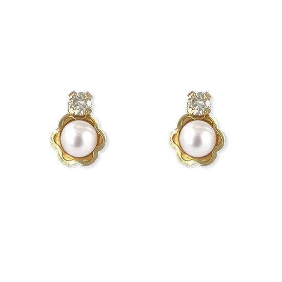 Flower shape Pearl Earrings - Baby FitaihiFlower shape Pearl Earrings