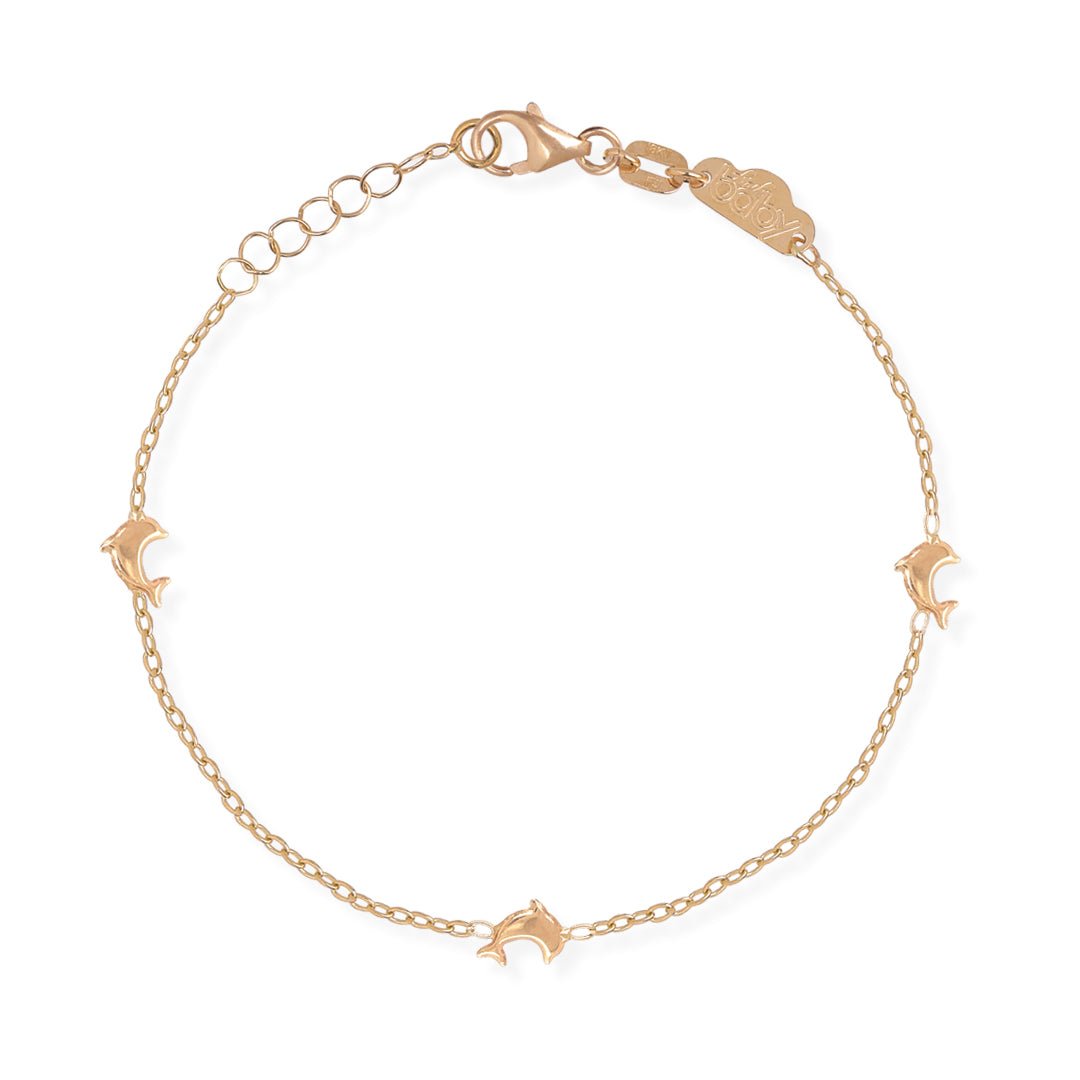 Gold Dolphins Bracelet - Baby FitaihiGold Dolphins Bracelet