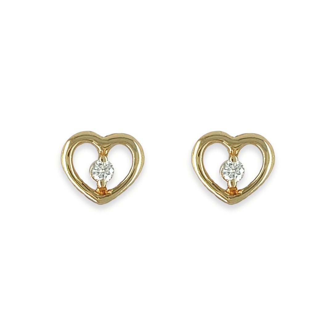 Heart Diamond Earrings - Baby FitaihiHeart Diamond Earrings