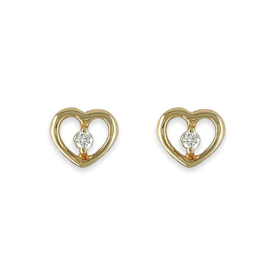 Heart Diamond Earrings - Baby FitaihiHeart Diamond Earrings