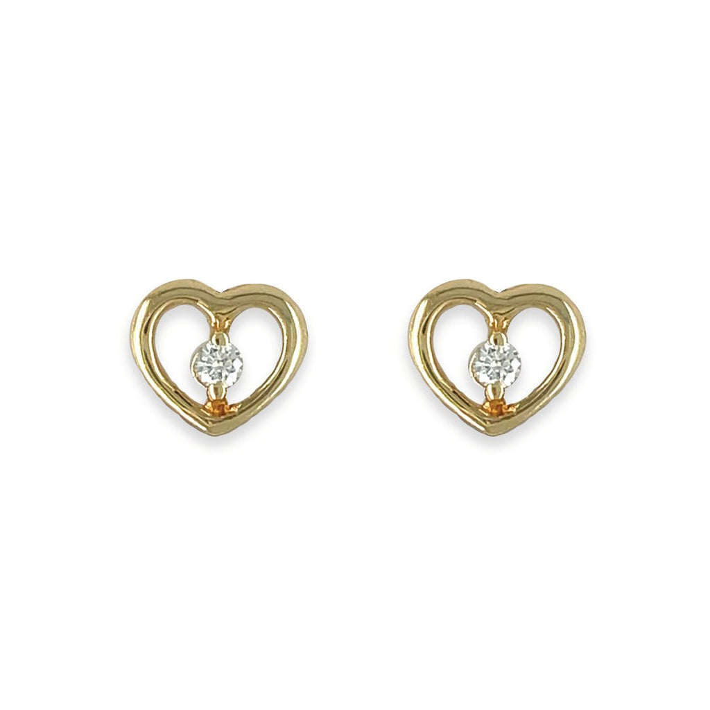 Heart Diamond Earrings - Baby FitaihiHeart Diamond Earrings