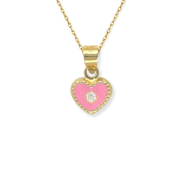 Heart Shape Gold and Diamond Necklace - Baby FitaihiHeart Shape Gold and Diamond Necklace