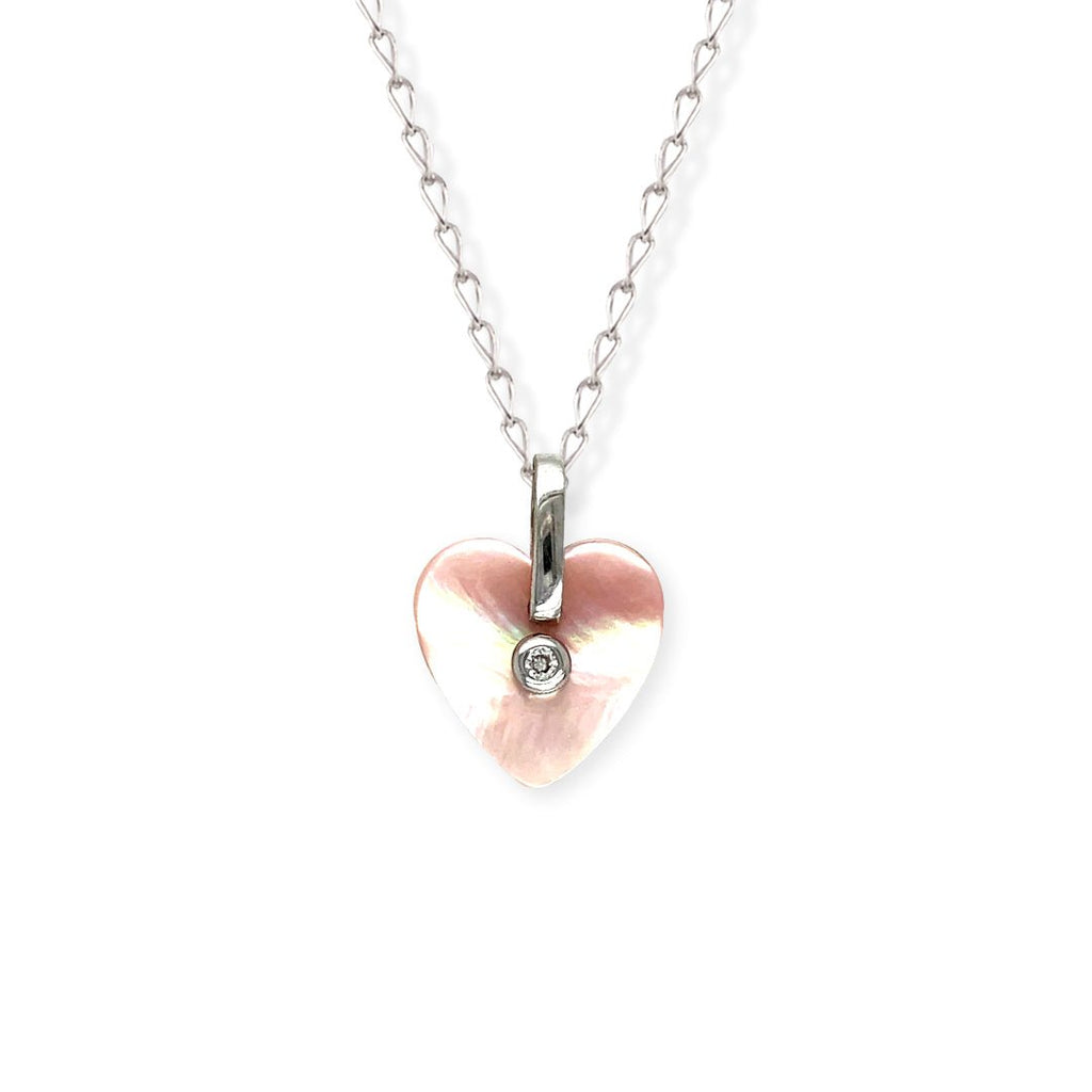 Heart Shape Gold and Diamond Necklace - Baby FitaihiHeart Shape Gold and Diamond Necklace