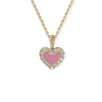 Heart Shape Gold and Diamond Necklace - Baby FitaihiHeart Shape Gold and Diamond Necklace