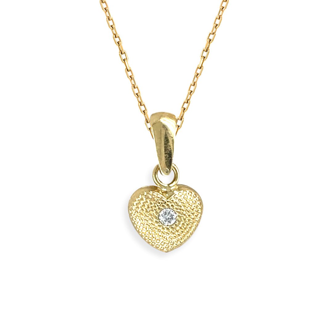 Heart shape Gold and Diamond Necklace - Baby FitaihiHeart shape Gold and Diamond Necklace