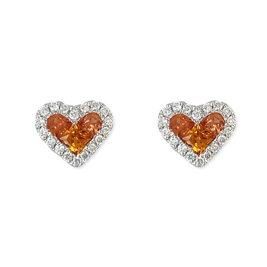 Heart Shape Gold & Diamond Earrings - Baby FitaihiHeart Shape Gold & Diamond Earrings