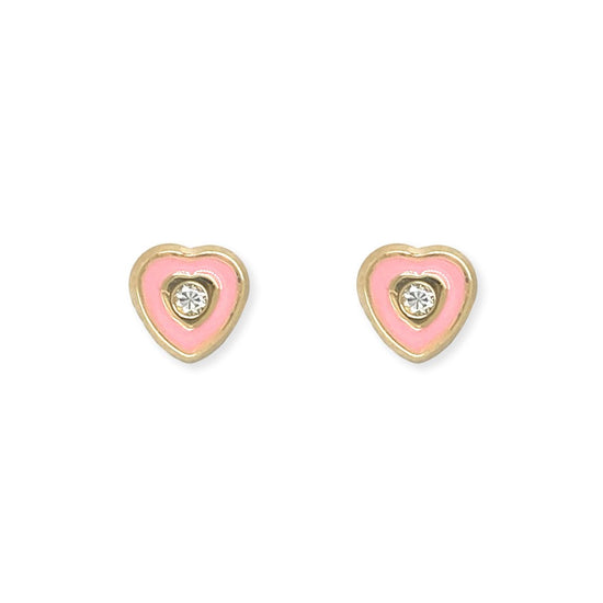 Heart Shape Gold & Diamond Earrings - Baby FitaihiHeart Shape Gold & Diamond Earrings