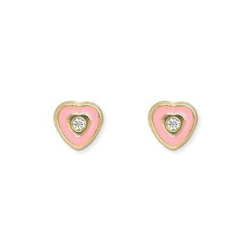 Heart Shape Gold & Diamond Earrings - Baby FitaihiHeart Shape Gold & Diamond Earrings