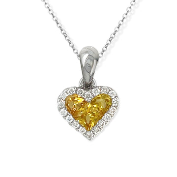 Heart Shape Gold & Diamond Necklace - Baby FitaihiHeart Shape Gold & Diamond Necklace