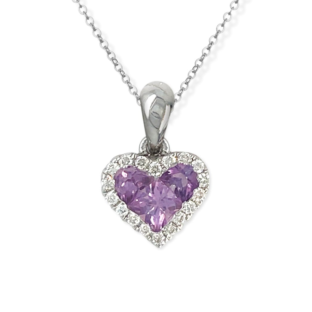 Heart Shape Gold & Diamond Necklace - Baby FitaihiHeart Shape Gold & Diamond Necklace