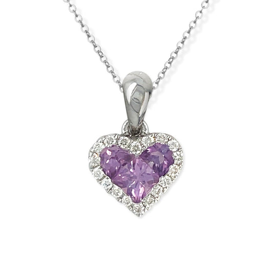 Heart Shape Gold & Diamond Necklace - Baby FitaihiHeart Shape Gold & Diamond Necklace