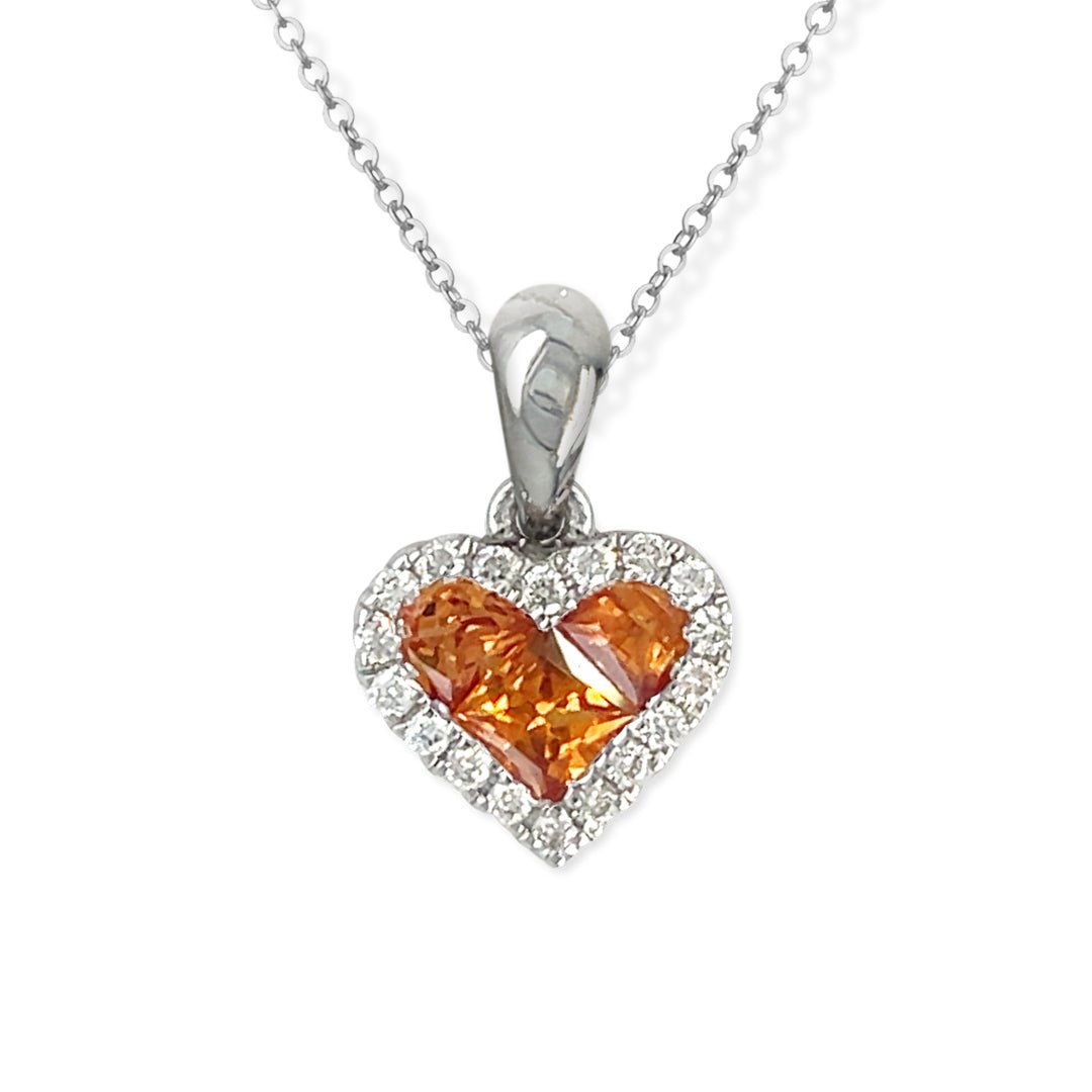 Heart Shape Gold & Diamond Necklace - Baby FitaihiHeart Shape Gold & Diamond Necklace