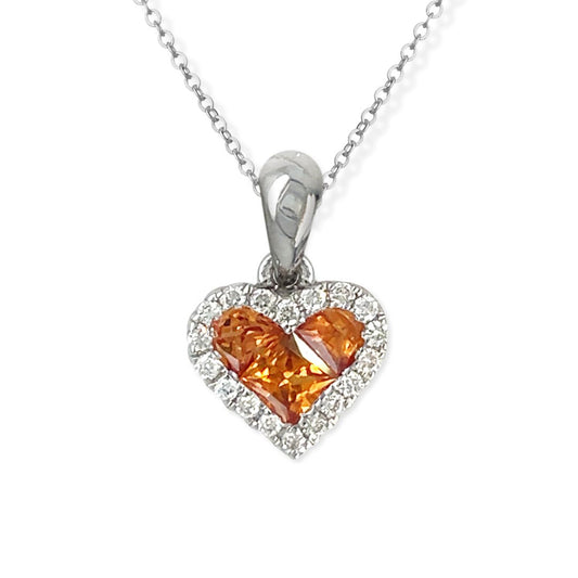 Heart Shape Gold & Diamond Necklace - Baby FitaihiHeart Shape Gold & Diamond Necklace