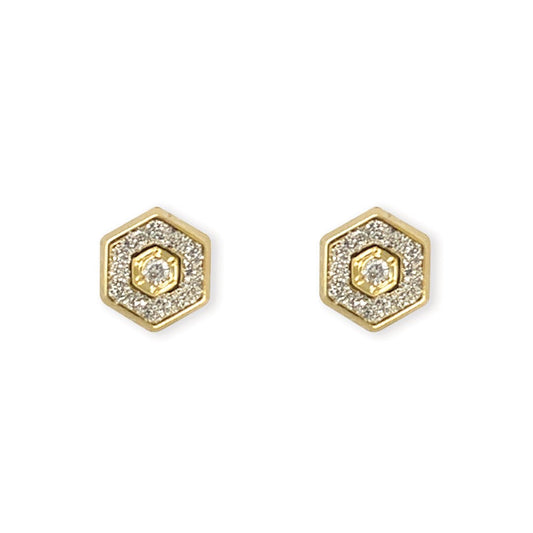 Hexagon Diamond Earrings - Baby FitaihiHexagon Diamond Earrings