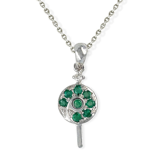 Lollypop Shape Gold & Diamond Necklace - Baby FitaihiLollypop Shape Gold & Diamond Necklace