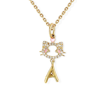 "Maya The Kitten" Necklace With The Letter "A" - Baby Fitaihi"Maya The Kitten" Necklace With The Letter "A"