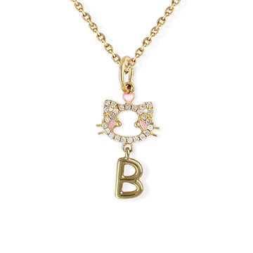 "Maya The Kitten" Necklace With The Letter "B" - Baby Fitaihi"Maya The Kitten" Necklace With The Letter "B"
