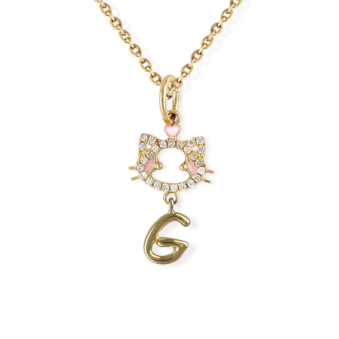 "Maya The Kitten" Necklace With The Letter "G" - Baby Fitaihi"Maya The Kitten" Necklace With The Letter "G"