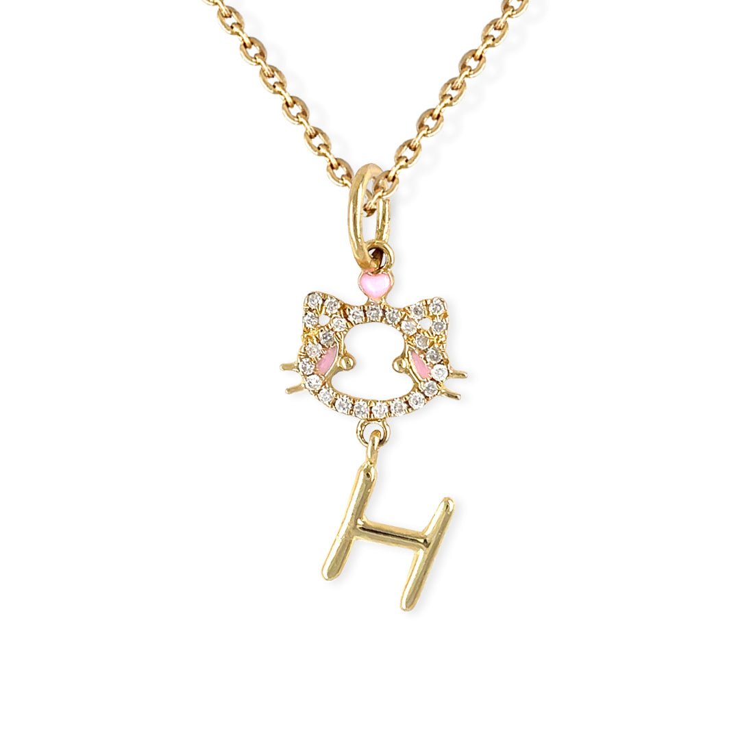 "Maya The Kitten" Necklace With The Letter "H" - Baby Fitaihi"Maya The Kitten" Necklace With The Letter "H"