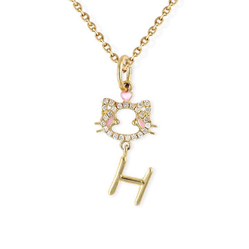 "Maya The Kitten" Necklace With The Letter "H" - Baby Fitaihi"Maya The Kitten" Necklace With The Letter "H"