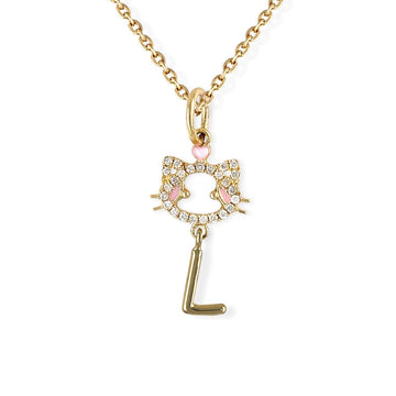 "Maya The Kitten" Necklace With The Letter "L" - Baby Fitaihi"Maya The Kitten" Necklace With The Letter "L"