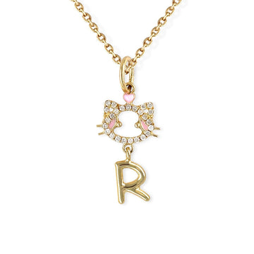 "Maya The Kitten" Necklace With The Letter "R" - Baby Fitaihi"Maya The Kitten" Necklace With The Letter "R"
