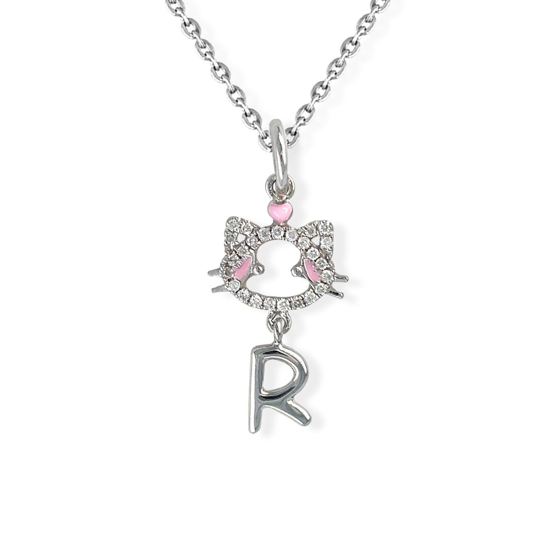 "Maya The Kitten" Necklace With The Letter "R" - Baby Fitaihi"Maya The Kitten" Necklace With The Letter "R"