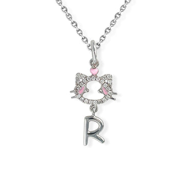 "Maya The Kitten" Necklace With The Letter "R" - Baby Fitaihi"Maya The Kitten" Necklace With The Letter "R"