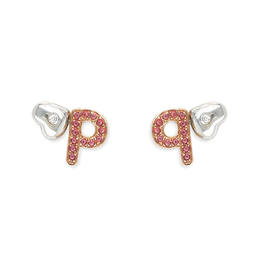 My Letter 'P' - Sapphire and Diamond Earrings - Baby FitaihiMy Letter 'P' - Sapphire and Diamond Earrings