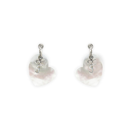 My Name Starts With "F" Heart Earrings - Baby FitaihiMy Name Starts With "F" Heart Earrings