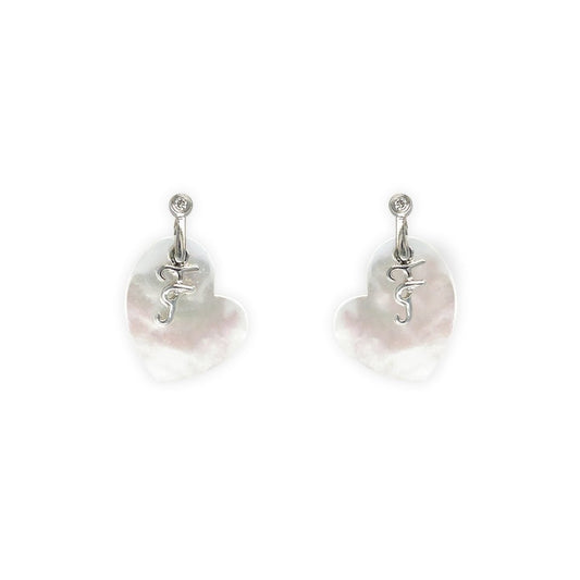 My Name Starts With "F" Heart Earrings - Baby FitaihiMy Name Starts With "F" Heart Earrings