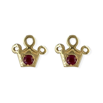 My Princess Gold & Ruby Earrings - Baby FitaihiMy Princess Gold & Ruby Earrings