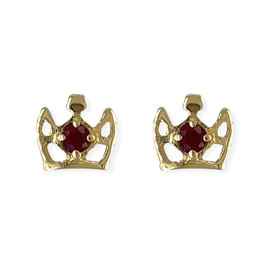 My Princess Gold & Ruby Earrings - Baby FitaihiMy Princess Gold & Ruby Earrings