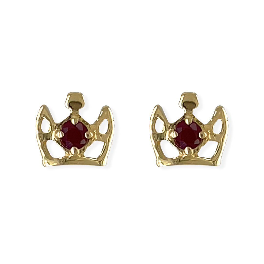 My Princess Gold & Ruby Earrings - Baby FitaihiMy Princess Gold & Ruby Earrings