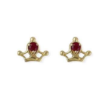 My Princess Gold & Ruby Earrings - Baby FitaihiMy Princess Gold & Ruby Earrings