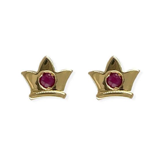 My Princess Gold & Ruby Earrings - Baby FitaihiMy Princess Gold & Ruby Earrings