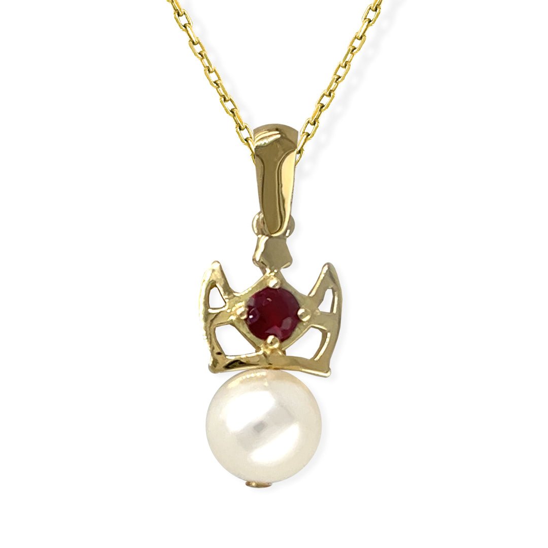 My Princess Gold & Ruby Necklace - Baby FitaihiMy Princess Gold & Ruby Necklace