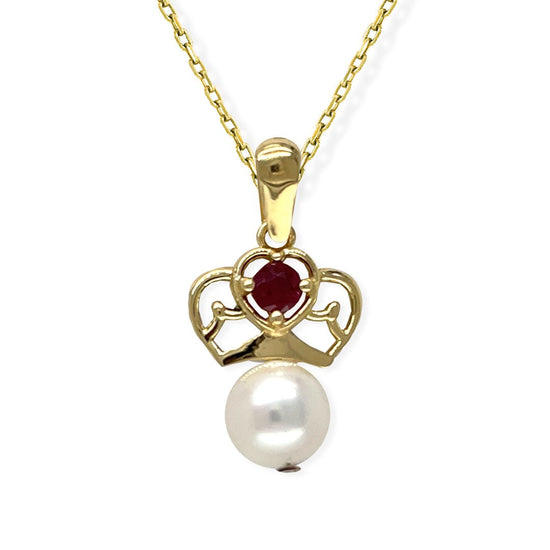 My Princess Gold & Ruby Necklace - Baby FitaihiMy Princess Gold & Ruby Necklace