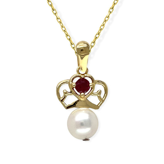 My Princess Gold & Ruby Necklace - Baby FitaihiMy Princess Gold & Ruby Necklace