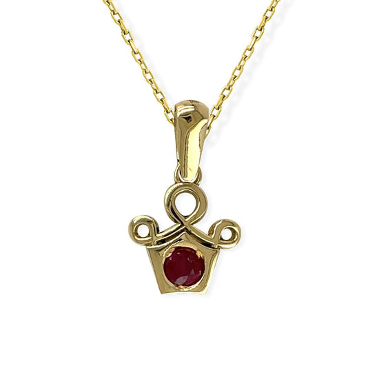 My Princess Gold & Ruby Necklace - Baby FitaihiMy Princess Gold & Ruby Necklace
