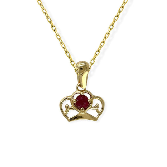 My Princess Necklace with Ruby Stone - Baby FitaihiMy Princess Necklace with Ruby Stone