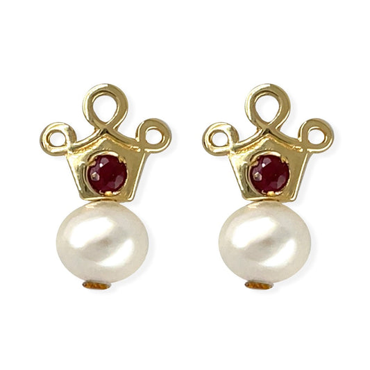 My Princess Ruby Pearl Earrings - Baby FitaihiMy Princess Ruby Pearl Earrings
